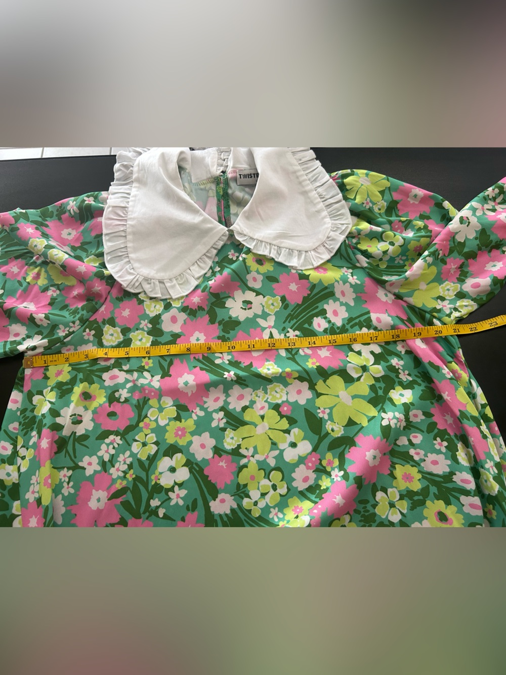 Twisted Wonder London Floral Peter Pan Collar Smock Mini Dress US 6 #136 - Picture 10 of 13